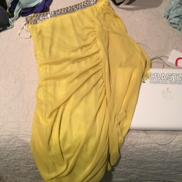 One shoulder beaded dress