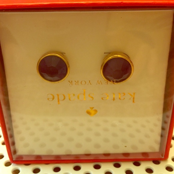 Kate spade navy blue pierced earrings Boxed & NEW