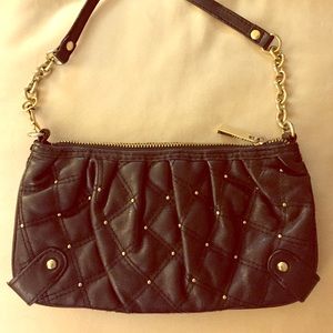 Black leather studded bag