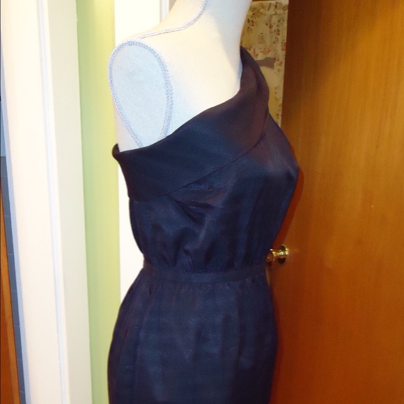 Geren Ford one shoulder black grecian dress small - Picture 3 of 4