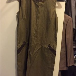 Olive green midi dress