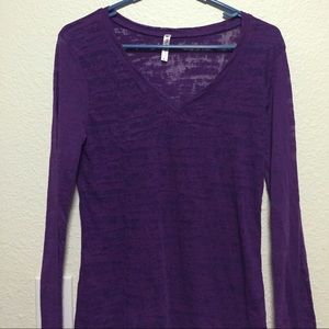 Dark Purple Burnout Tee Long Sleeve