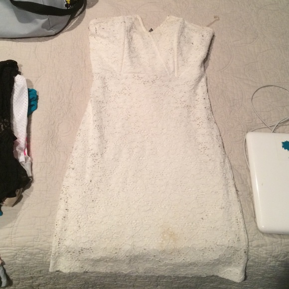 Lace strapless dress