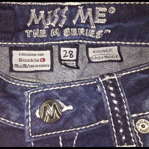 Miss Me Brand Denim Jeans. The M Series. Size 28.