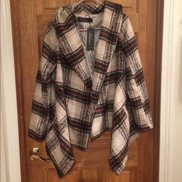 Costa Blanca wool plaid blanket coat - Picture 2 of 4