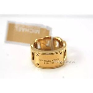 New Michael Kors Heritage Gold logo plaque Ring 7
