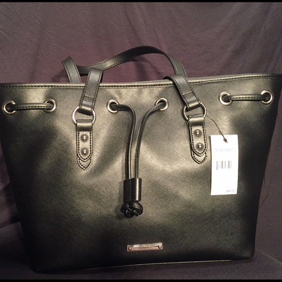 NWT Nine West Black String Thing Satchel