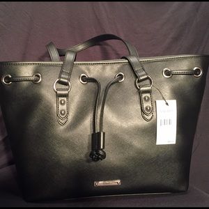 NWT Nine West Black String Thing Satchel