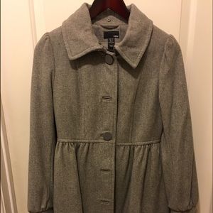H&M peacoat,attachable faux fur collar,grey,size4