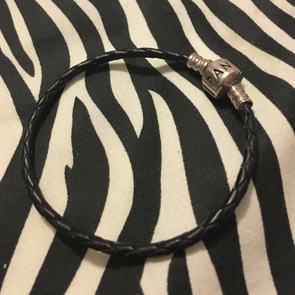 Black leather Pandora Bracelet