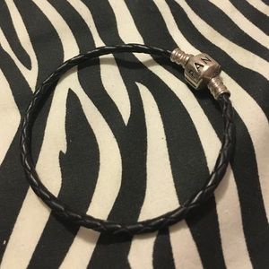 Black leather Pandora Bracelet