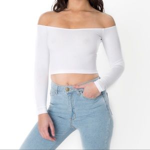 AA Cotton Spandex Off Shoulder Top