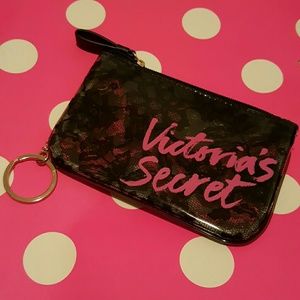 Clear Lace Print Wristlet