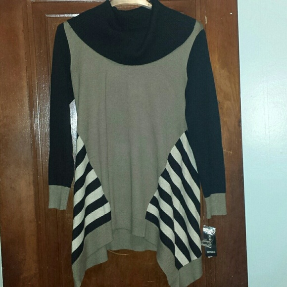 Tan and black tunic