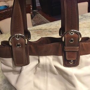 Cream coach purse