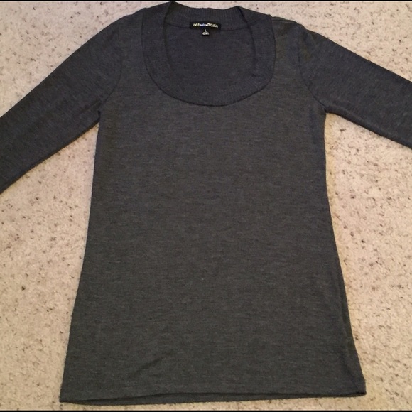 Gray Scoop Neck Sweater