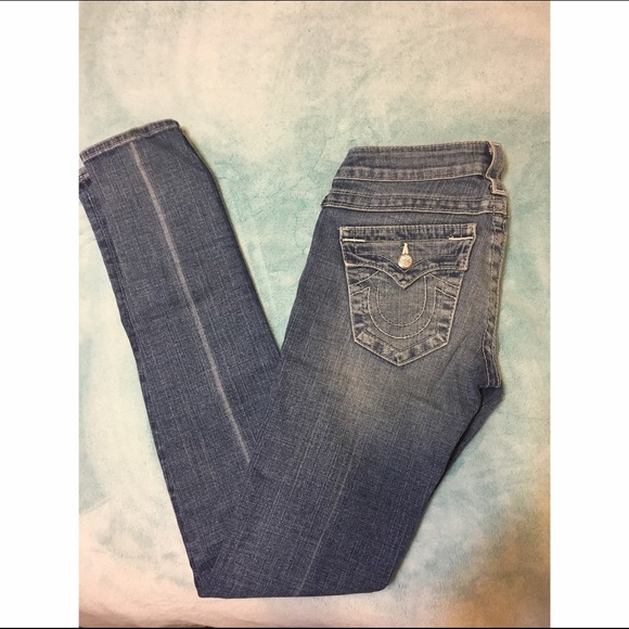Light wash skinny true religion jeans