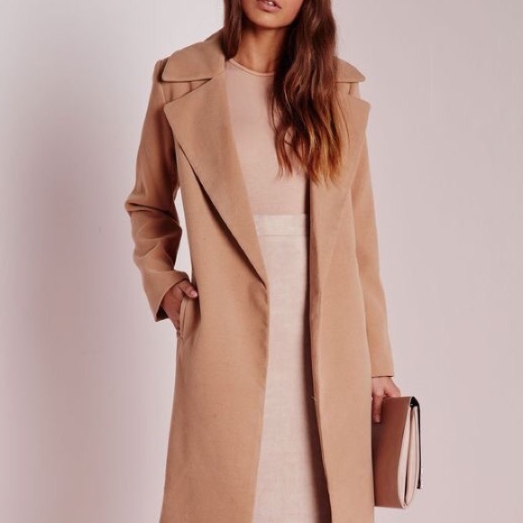 missguided camel coat