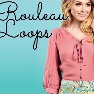 🎀Vintage Silk Blouse with Rouleau Loop Buttons