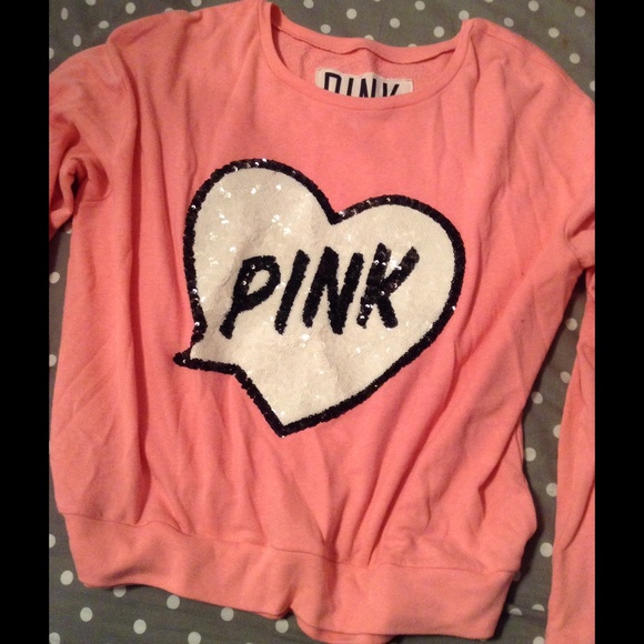 Victoria's Secret Sweaters - Victoria's Secret VS PINK "Heart Blurb" Sweatshirt