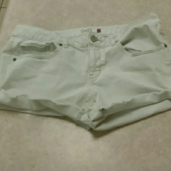 White Jean Shorts