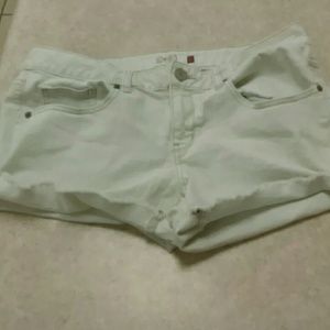 White Jean Shorts