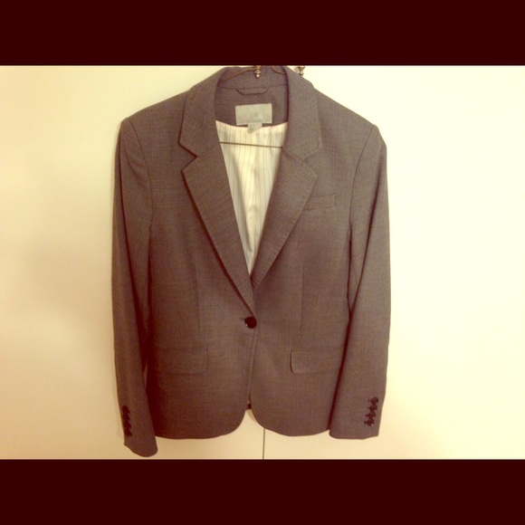 Gray one button blazer/suit jacket.