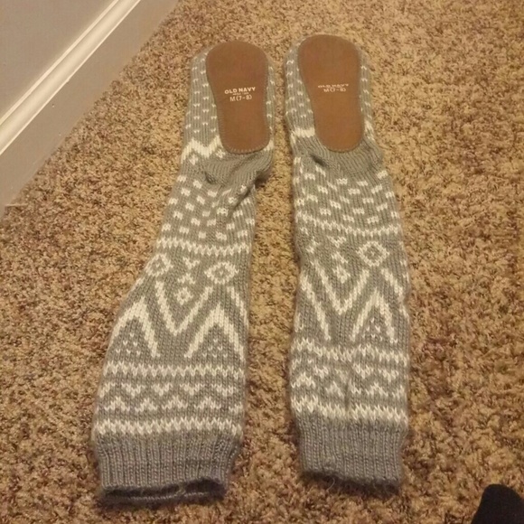 2 pair Old Navy knee high slipper socks
