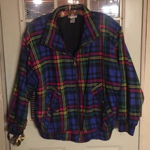 80's plaid coat