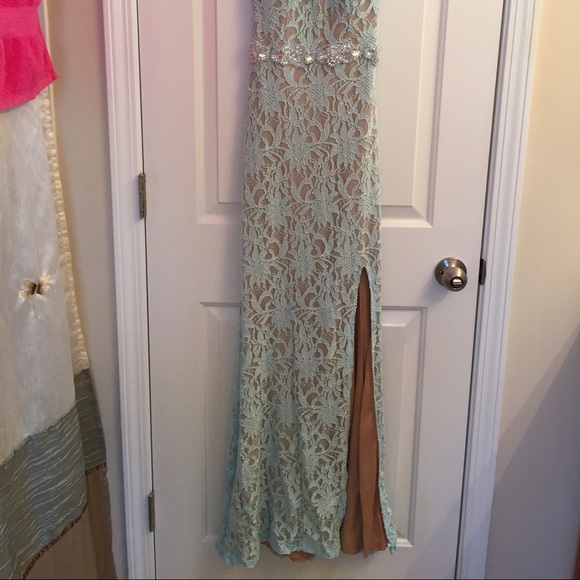 Beautiful light blue lace prom dress - Picture 3 of 4