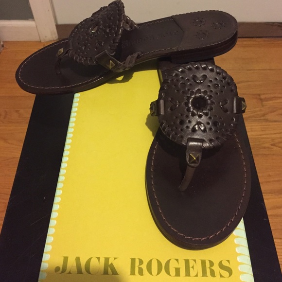 Jack Rogers Georgica brown leather sandals. Size 7