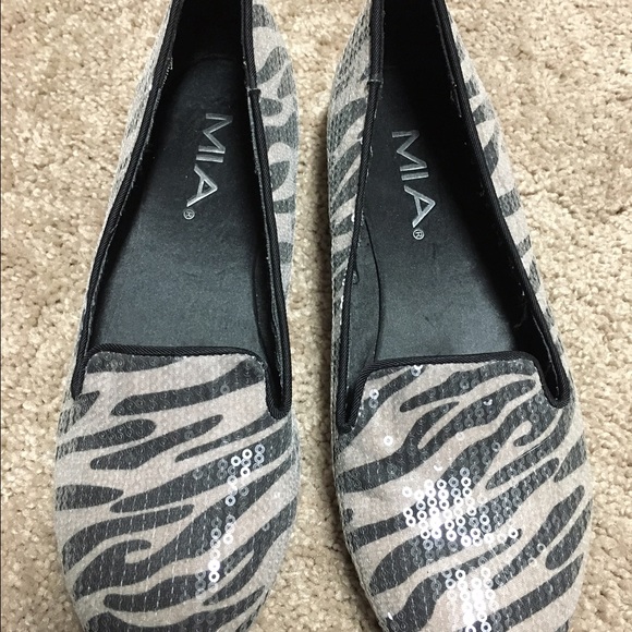 Mia Tan zebra print flats