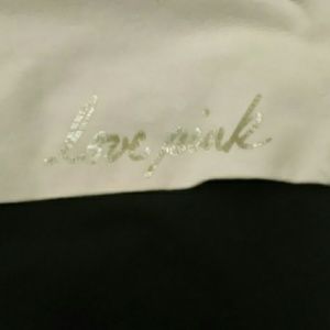 "Love Pink" cream yoga legging