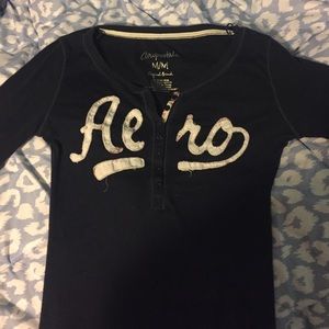 Navy blue Long sleeve aero shirt