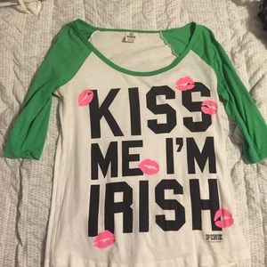 VS PINK kiss me I'm Irish shirt