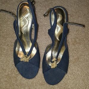 Casual blue Jean look wedges