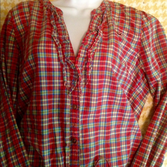 ❄️Red Plaid Hollister Shirt❣