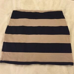 Tan and Black Stripped Skirt