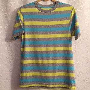 Boys Old Navy Striped T-Shirt Gray/Yellow/Blue