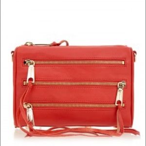 Rebecca Minkoff 5zip mini leather crossbody,orange