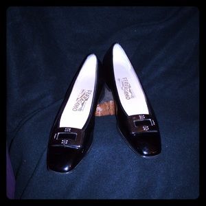 Authentic Salvatore Ferregamo patent leather shoes