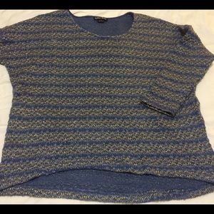 Shimmery Gold Striped Slouchy Sweater