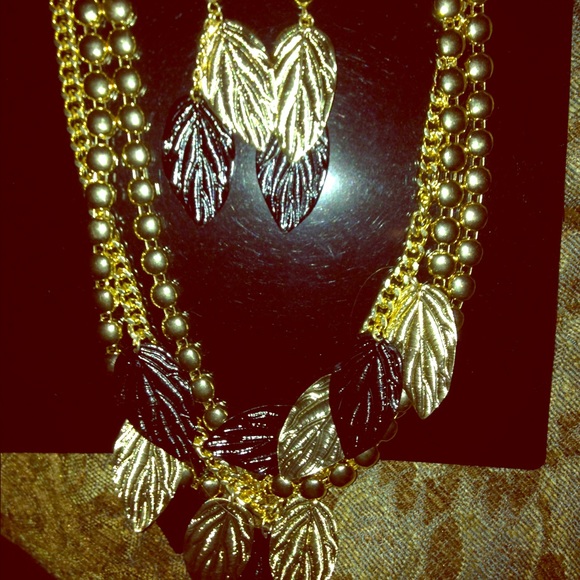 Matching necklace and earrings