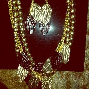 Matching necklace and earrings