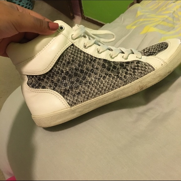 H&M DIVIDED SNAKESKIN HIGHTOP SNEAKERS
