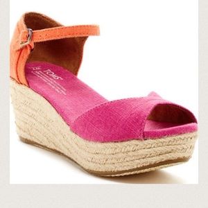 Pink Mix Vegan Womens Platform Wedges