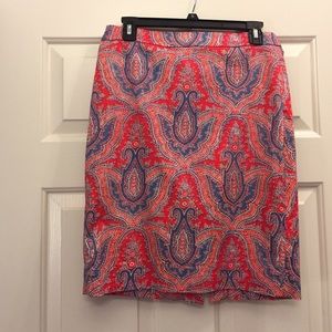 J.Crew Paisley Pencil Skirt