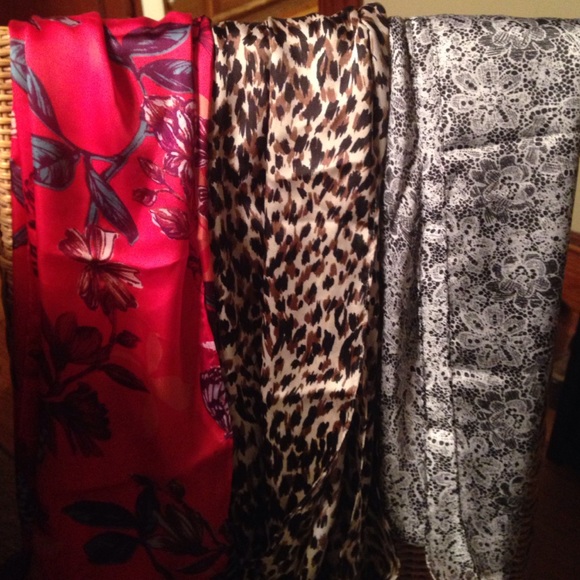 3 brand new silk scarves