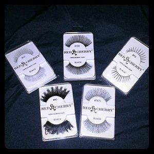 Five pairs of Red Cherry Eyelashes