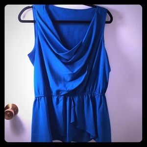Blue tank with defined waist